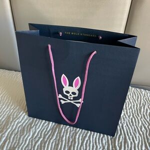 Black Tote Bag with Skull and Bunny Logo